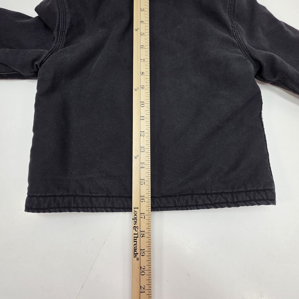 Dickies Youth Large Sherpa Lined Hooded Jacket Black Canvas Workwear Full Zip... - Picture 15 of 15